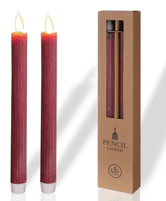 Image de Bougies LED en cire véritable, lot de 2, avec fonction minuterie, 25 cm