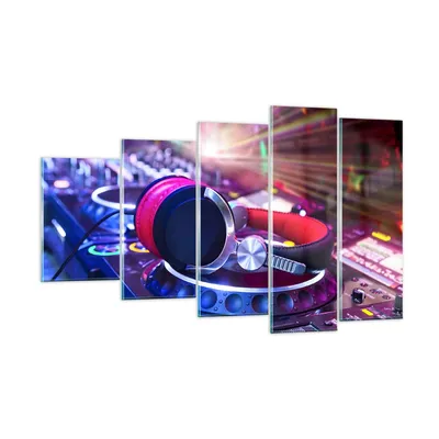 Produktbild von Bilder auf glas - Disco Nachtclub Audio Elektronik - 100x60cm - Glasbilder - Wandbilder - Kunstdruck - zum Aufhängen bereit - Wanddekoration aus Glas - Glas Bilder - Wandbild auf Glas - GEG100x60-2412