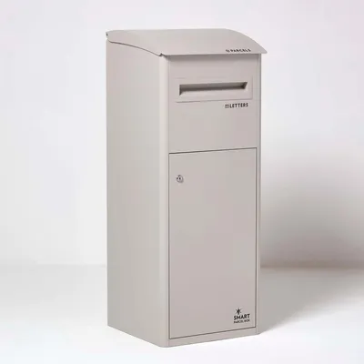 Obrázek produktu pro SMART PARCEL BOX™ Extra velká poštovní schránka na balíky se šikmou střechou, přední vyjmutí, krémová barva