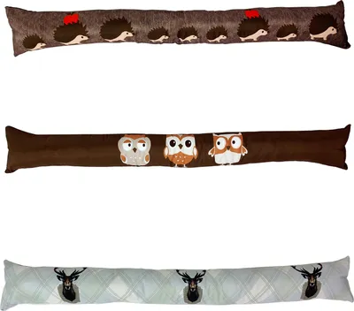 Zugluftstopper Türwindstopper mit Tierdruck Igel, Hirsch Eule 95x12cm