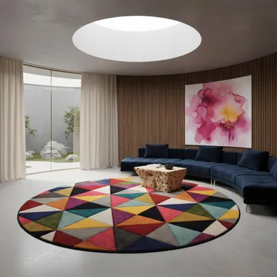 Teppich Bunt-Geometrisch-Design - designerstark MEON BEN_Rund_#sku_BARK503119368639#
