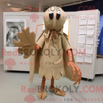 Obrázok produktu pre Maskot spoločnosti REDBROKOLY, Tan Humra, je oblečený v plisovanej sukni a má pripevnené ihly do šálu