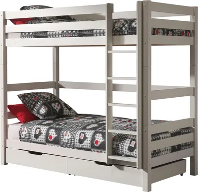 Produktbild von Etagenbett Pino Kiefer massiv 90 x 200 cm Weiß