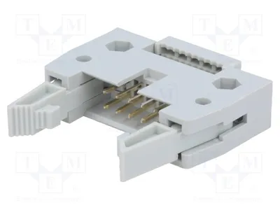 Image de 1 connecteur à broches de 1,27 mm, 10 broches, pour câbles plats, mâle, 1A, référence DS1012-10LNN0A