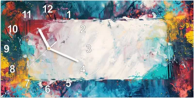 Produktbild von Wanduhr aus Glas mit Motiv Abstrakte Kunst Form- 60 x 30 cm - inkl. Aufhängesystem