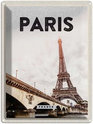 Produktbild von vianmo Blechschild 40x30 cm Paris Frankreich Eiffelturm Tourismus Bildmotiv Reisemotiv Abenteuer Reisen Europa Urlaub
