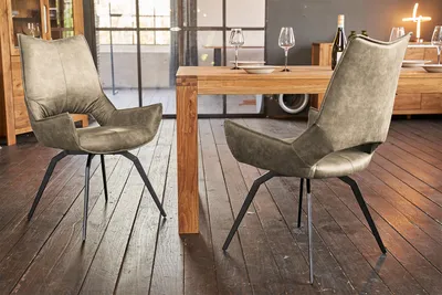 Produktbild von KAWOLA Esszimmerstuhl SIVO Drehstuhl Stoff beige