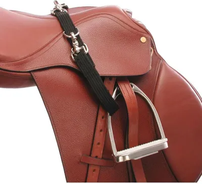 Productafbeelding van Stijgbeugel Riem - Paardrij Accessoire - Voorkom Stuiteren - Eenvoudig Bevestigen - 1 inch Singels - Zwart