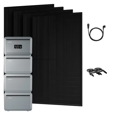 Produktbild von Powerness Balkonkraftwerk mit Speicher, Growatt NEXA 2000 Speicher mit 3x NEXA 2000E Erweiterungsakku & 4x 450W Bifazial Solarmodule (0% MwSt)