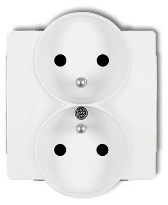 Produktbild von Karlik Deco Doppel-Steckdose mit Erdung weiß Unterputz