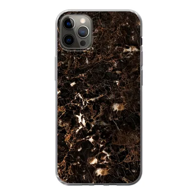 Produktbild von MuchoWow® Handyhülle Schutzhülle Hülle für iPhone 13 Pro Max Marmor - Schwarz - Gold Silikon Softcase Handy Hülle - Mobiltelefon