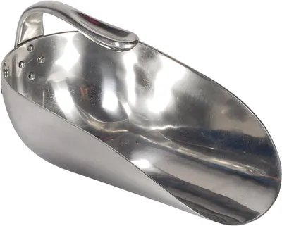 Immagine prodotto di Horizont Paletta per mangime in alluminio, manico ricurvo, peso ridotto, capacità 1600 g