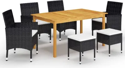 Produktbild von 7-tlg. Garten-Essgruppe Schwarz