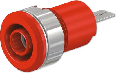 Produktbild von STÄUBLI Sicherheitsbuchse, 23.3070-22, 4 mm , rot, 1000 V, CAT III, 24 A