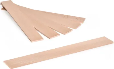 Produktbild von 100 Stk. Breite Holzstäbchen | 260 x 35 x 3,5 mm | Buchenholz zum Bastlen