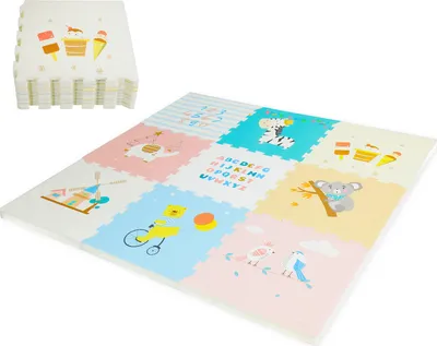 Produktbild von CCLIFE Puzzlematte 2cm dicke Krabbelmatte Spielmatte Baby XPE Spielteppich Rutschfest Beidseitig Tragbar Wasserdicht für Innen Außen 9er