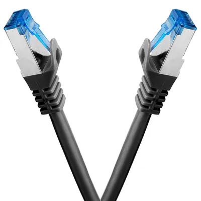 Zdjęcie produktu dla Kabel Ethernet CAT 7 SFTP, czarny - 2 sztuki - Kabel patch RJ45, długość 3 metry