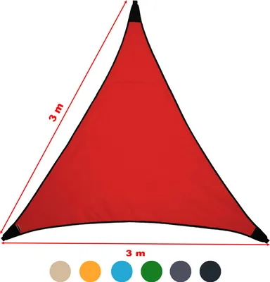 Zdjęcie produktu dla Markiza Wodoodporna ochrona przeciwsłoneczna do ogrodu z linkami mocującymi 100% ochrona przed promieniami UV (3m x 3m, czerwona)