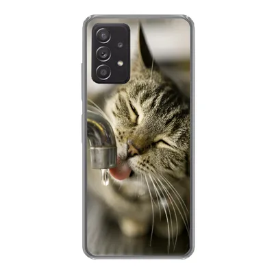 Produktbild von MuchoWow® Handyhülle Schutzhülle Hülle für Samsung Galaxy A53 5G Katze - Wasserhahn - Getränk Silikon Softcase Handy Hülle - Schutzabdeckung