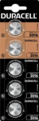 Produktbild von Duracell Batterie Knopfzelle CR2016 3.0V Lithium 5St.