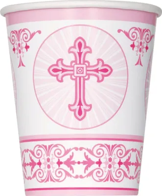 Produktbild von Unique Party 43786, 270 ml, Papier, Pink, Weiß, 8 Stück(e)