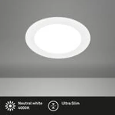 Produktbild von Briloner Jeft 1x LED Einbaustrahler 230V, Flach, 22 cm Durchmesser, Neutralweißes Licht, Weiß, Ø22 x 3 cm