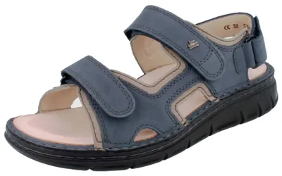 Produktbild von FINN COMFORT Wanaka Soft Damen Herren Sandale blau beige Nubukleder - Größe: 44