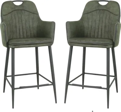 Imagen del producto de MX Sillón-taburete Morris - Verde musgo (juego de 2 unidades)