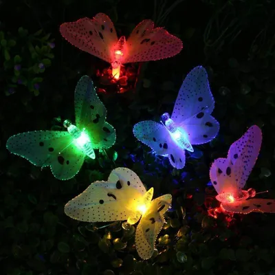 30 LED Solar-Schmetterlings-Lichterkette, wasserdicht, für Außen