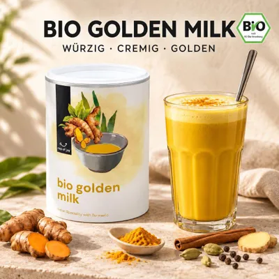 Produktbild von Cup of Joy -Goldenmilk 500g Kurkuma latte, oder für heiße Tage als Frappe