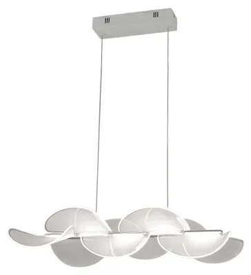 Produktbild von Sylvie 30W LED-Pendelleuchte, weiß, in Metall und Methacrylat, modernes Design, 4000 Lumen, warmweißes Licht (3000K), dimmbar mit Phasenanschnitt.