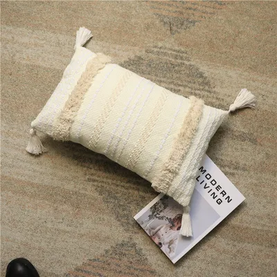 Produktbild von Kissenbezug Kissen Tufted Tufted Quaste Gewebtes Sofakissen Dekorativer Kissenbezug Sofa Schlafzimmer Wohnzimmer