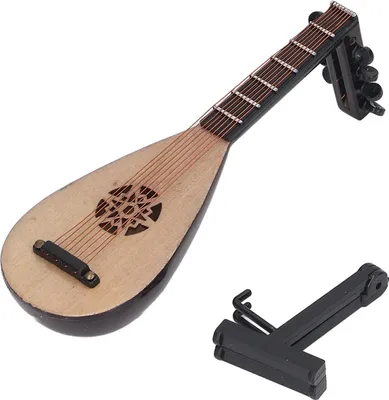Immagine prodotto di Liuto modello ornamenti simulazione Pipa cinese chitarra strumenti a corda Decor strumenti musicali in miniatura per la casa delle bambole