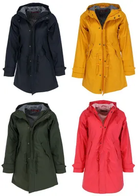 Produktbild von DERBE HAMBURG FRIESE TRAVEBY FISHER Damen Regenmantel, Größe:44, Farbe:Paloma/Navy