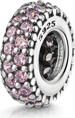 Produktbild von MATERIA by Matthias Wagner Rosa Zirkonia Bead Zwischenelement für Charm Armband Kette 1307