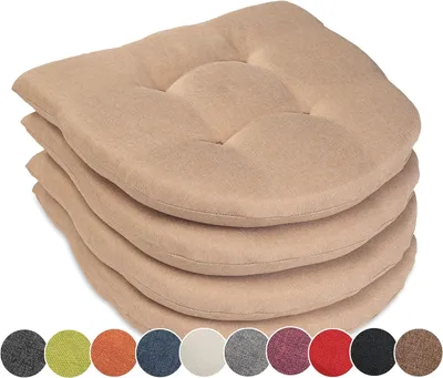 Produktbild von sunnypillow 4er Set Stuhlkissen 40x40 cm Polsterauflage 5cm dick Auflage für Stühle/Bänke in Haus und Garten Sitzkissen Sitzauflage Stuhlauflage Gartenkissen Esszimmerstuhl oder Küche  Beige