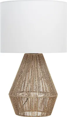 Obrázek produktu pro BELIANI Stolní lampa přírodní papírový výplet látkové stínidlo boho design osvětlení do interiéru