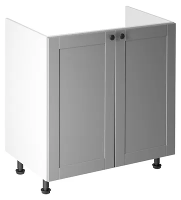 Immagine prodotto di Mobile sottolavabo a due ante LUMEA - larghezza 80 cm, grigio/bianco
