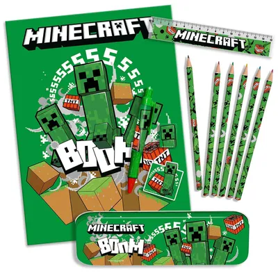 Productafbeelding van Minecraft Stationery Set met houder