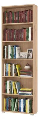 Produktbild von Dmora Bücherregal Pramollo, 70x25x212 cm, Braun Eiche Knoten, 5 Böden, freistehend