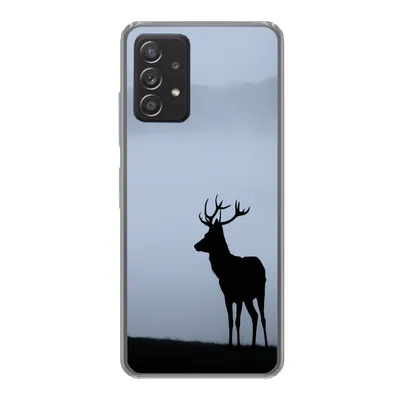 Produktbild von MuchoWow® Handyhülle Schutzhülle Hülle für Samsung galaxy a73 Hirsch - Nebel - Silhouette Silikon Softcase Handy Hülle - Handyhülle