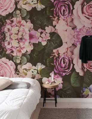 Produktbild von Coloray Fototapete 208x146 cm An Einer Wand Latex Latextapete - Barock romantische Blumen