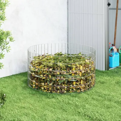 Immagine prodotto di VidaXL Bidone per il compost Ø100x50 cm in acciaio zincato