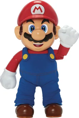 A full-body shot of a Mario toy figure.
