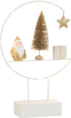 Produktbild von Weihnachts LED Halbkreis Weihnachtsmann Tannenbaum Geschenk Stern in Weiß/Gold