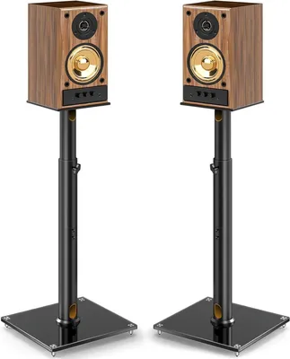 Immagine prodotto di Supporti per altoparlanti - Supporti per audio da pavimento - Home cinema - Altezza regolabile - Massimo 5 kg - Colore nero