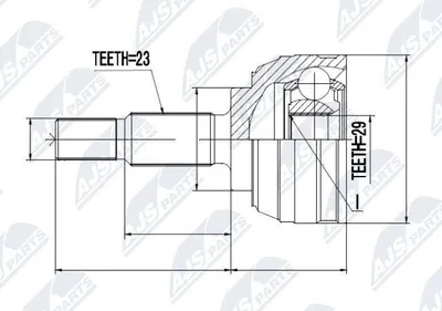 Produktbild von NTY Gelenksatz Antriebswelle Vorne Links Vorne Rechts für RENAULT Clio III Schrägheck (BR0/1, CR0/1) NPZ-RE-029