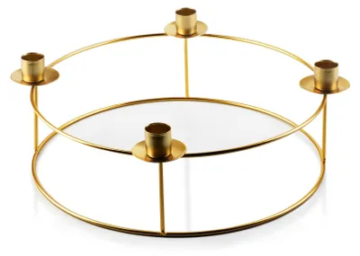 Obrázek produktu pro Cedric Zlatý svícen 30 cm x H11,5 cm