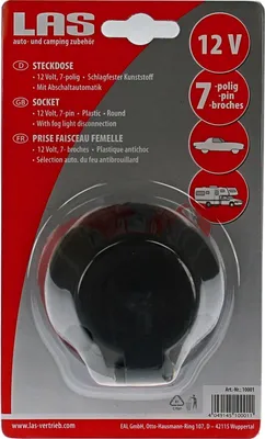 Produktbild von LAS Steckdose, 7-polig, 12V, Schlagfester Kunststoff, schwarz