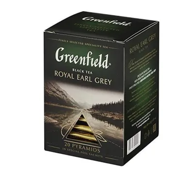 Produktbild von Greenfield Royal Earl Grey Schwarztee mit Bergamotte – 20 Pyramidenbeutel Premium Tee
